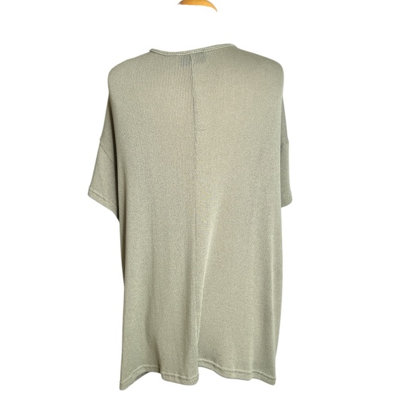 Vici Sage Lace-Up Short-Sleeve Sweater Top - Picture 2 of 7